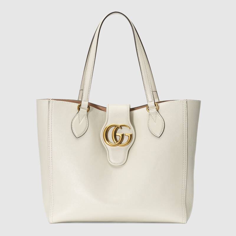 Gucci Small Messenger Bag with Double G Tote Bag 652680 White